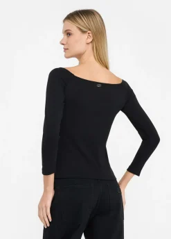 Liu Jo Camiseta de algodón con hombros descubiertos-Mujer Camisetas Y Tops