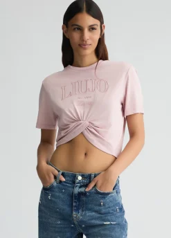 Liu Jo Camiseta de algodón con logotipo-Mujer Camisetas Y Tops