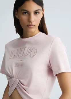 Liu Jo Camiseta de algodón con logotipo-Mujer Camisetas Y Tops