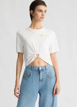 Liu Jo Camiseta de algodón con logotipo-Mujer Camisetas Y Tops