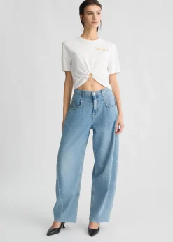 Liu Jo Camiseta de algodón con logotipo-Mujer Camisetas Y Tops