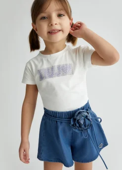 Liu Jo Camiseta de algodón con logotipo y strass- Camisetas