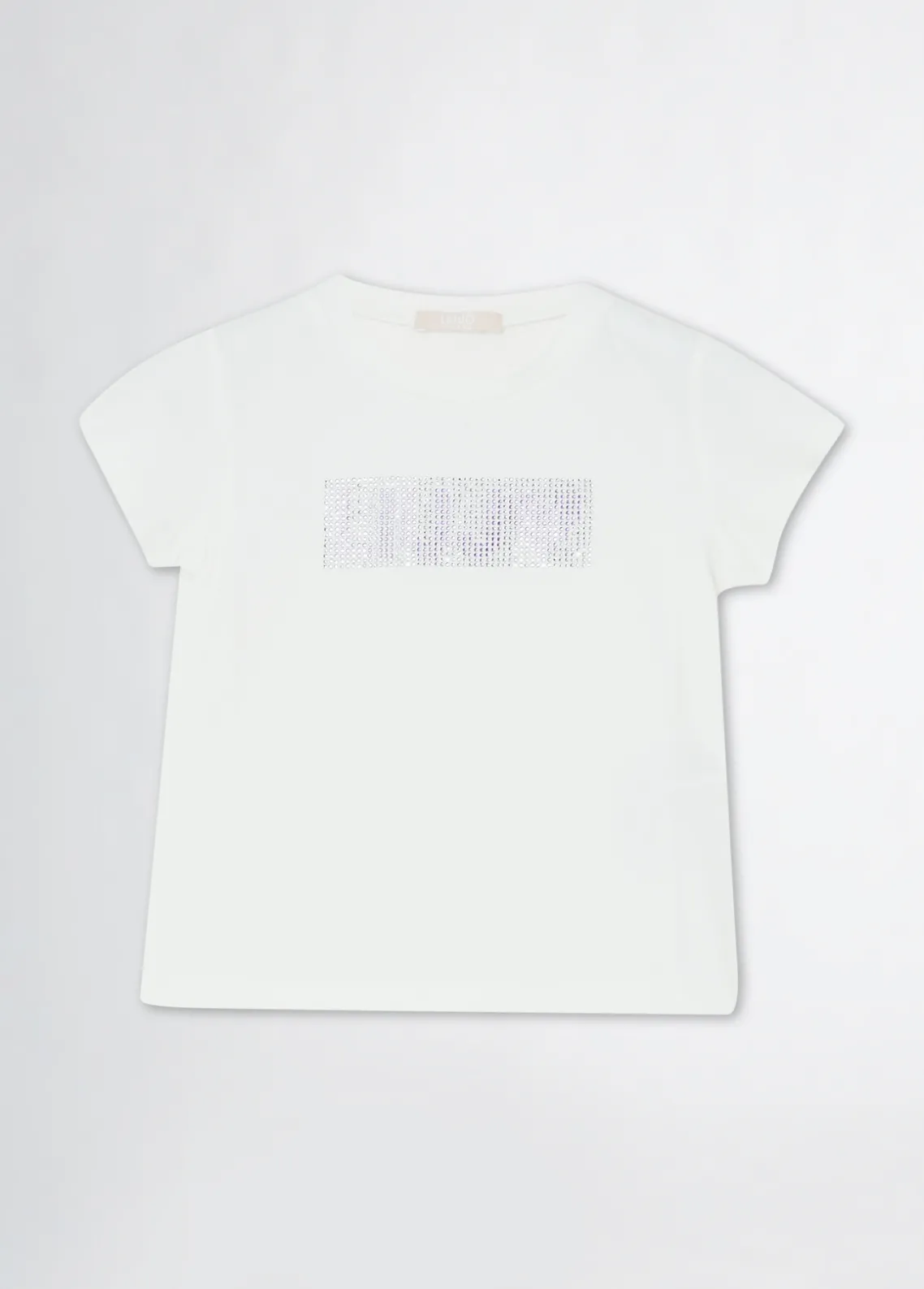 Liu Jo Camiseta de algodón con logotipo y strass- Camisetas