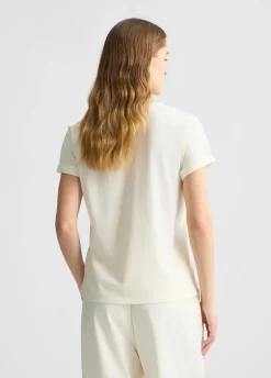 Liu Jo Camiseta de algodón con logotipo y strass-Mujer Ropa Deportiva|Camisetas Y Tops
