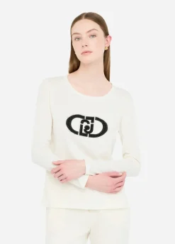 Liu Jo Camiseta de algodón con logotipo-Mujer Ropa Deportiva