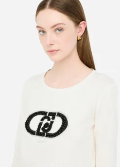 Liu Jo Camiseta de algodón con logotipo-Mujer Ropa Deportiva