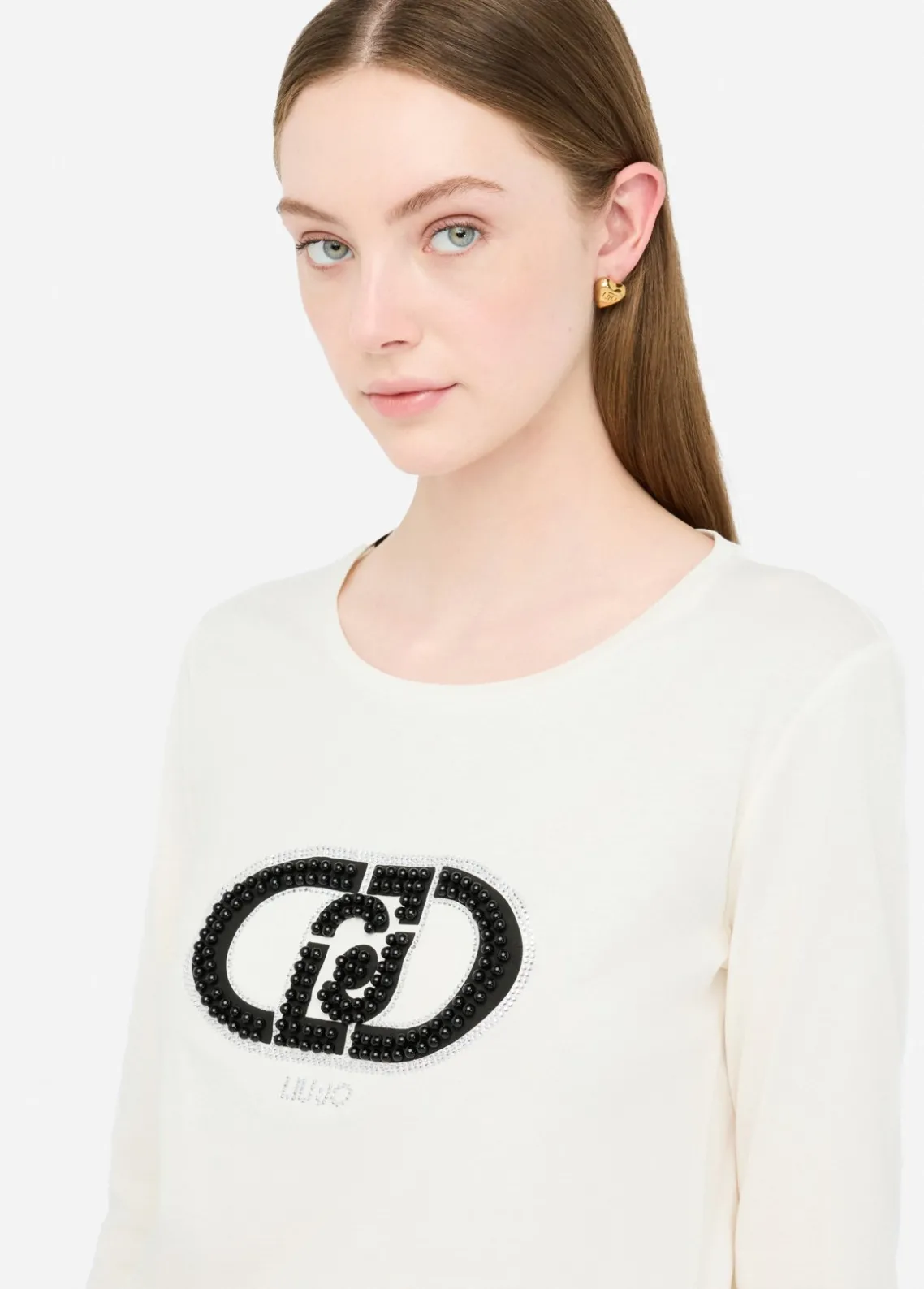 Liu Jo Camiseta de algodón con logotipo-Mujer Ropa Deportiva