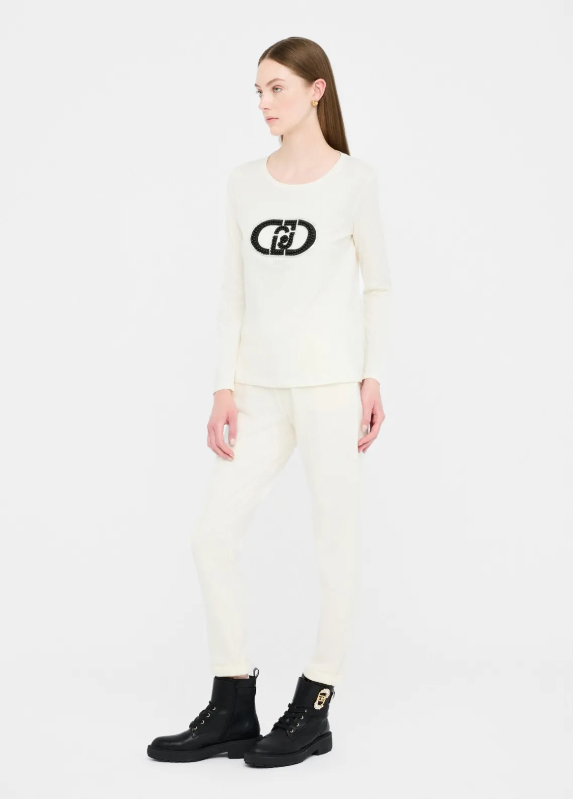 Liu Jo Camiseta de algodón con logotipo-Mujer Ropa Deportiva