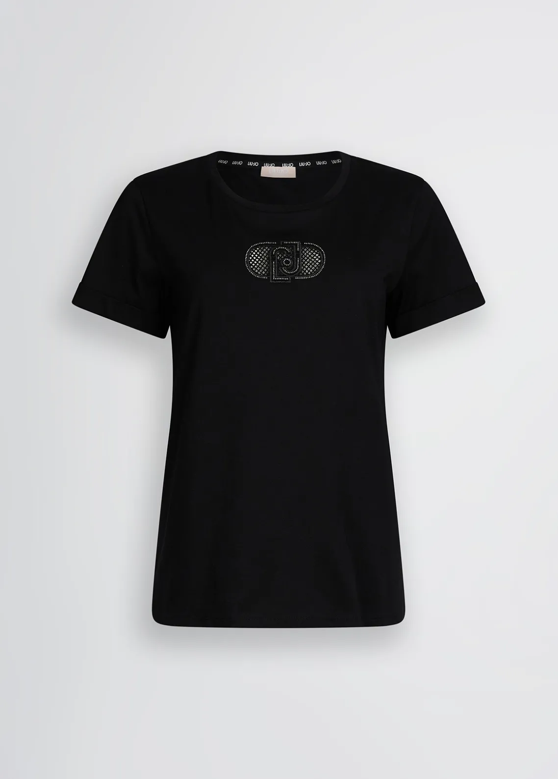 Liu Jo Camiseta de algodón con logotipo y strass-Mujer Ropa Deportiva|Camisetas Y Tops