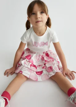 Liu Jo Camiseta de algodón con logotipo y strass- Camisetas