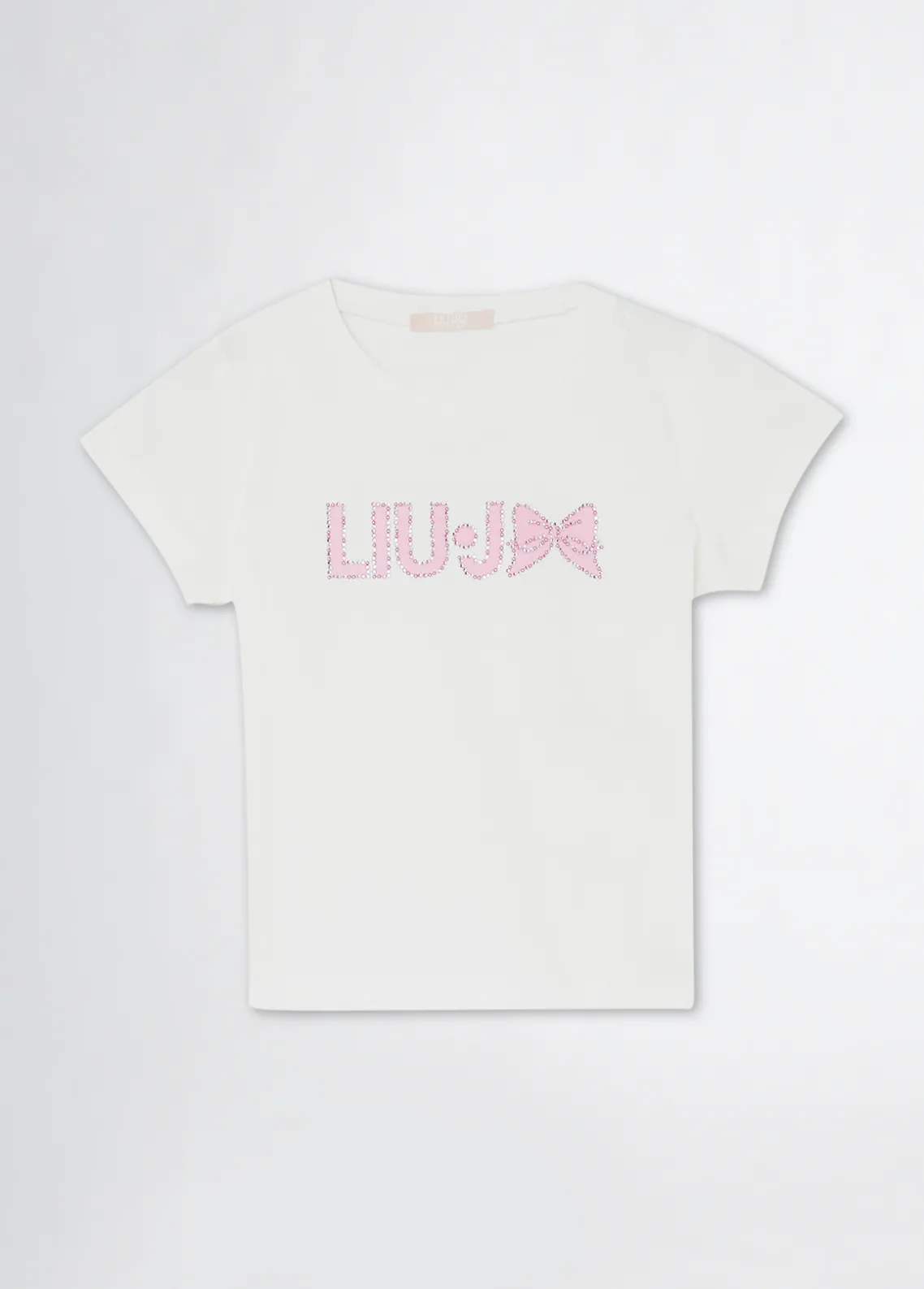 Liu Jo Camiseta de algodón con logotipo y strass- Camisetas