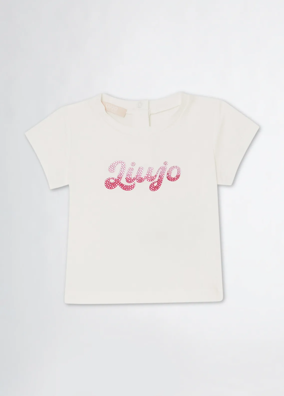 Liu Jo Camiseta de algodón con logotipo y strass- Camisetas