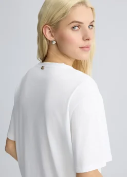 Liu Jo Camiseta de algodón con strass-Mujer Camisetas Y Tops