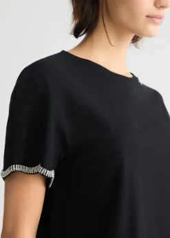 Liu Jo Camiseta de algodón con strass-Mujer Camisetas Y Tops