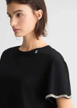 Liu Jo Camiseta de algodón con strass-Mujer Camisetas Y Tops