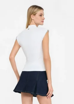Liu Jo Camiseta de algodón con strass-Mujer Camisetas Y Tops