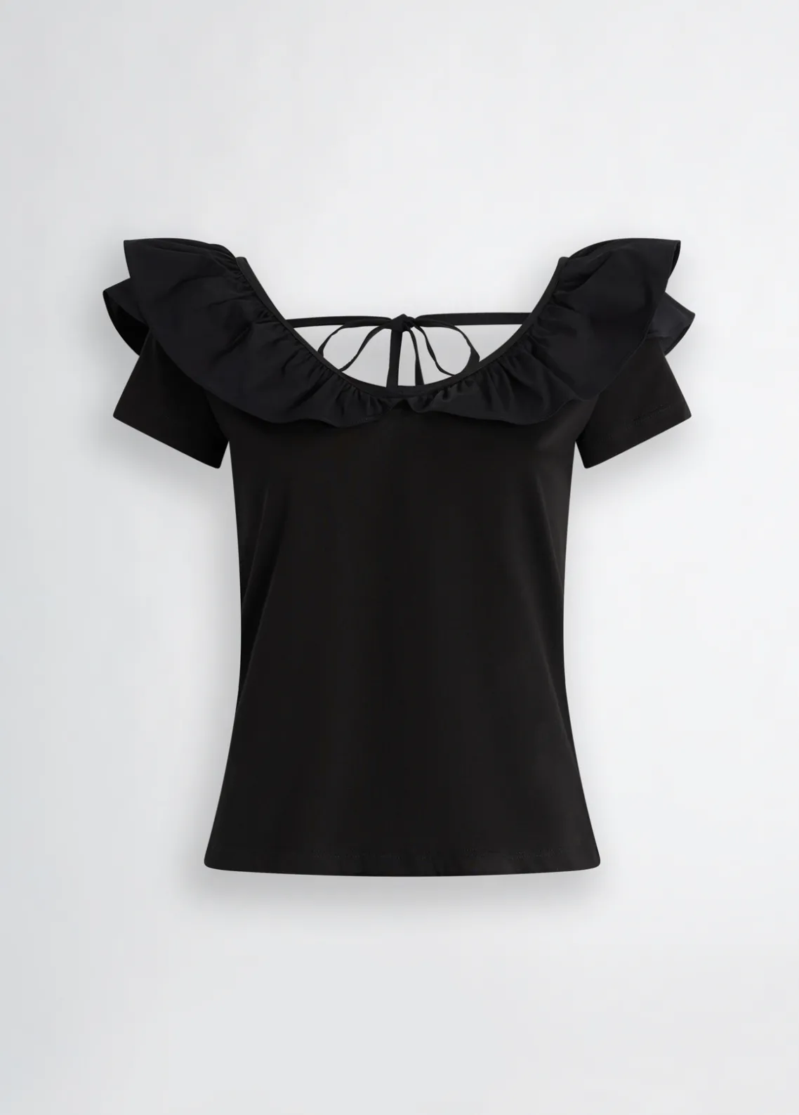 Liu Jo Camiseta de algodón con volantes-Mujer Camisetas Y Tops