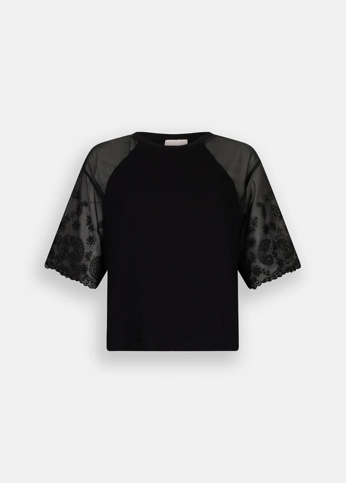 Liu Jo Camiseta de algodón y organza-Mujer Camisetas Y Tops