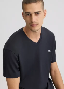 Liu Jo Camiseta de cuello en V-Hombre Polos Y Camisetas