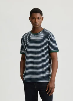 Liu Jo Camiseta de piqué de algodón a rayas-Hombre Polos Y Camisetas