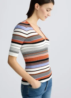Liu Jo Camiseta de punto a rayas-Mujer Cárdigans Y Jerséis