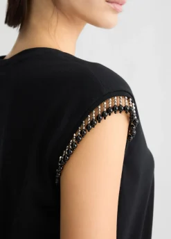 Liu Jo Camiseta de punto con abalorios-Mujer Camisetas Y Tops