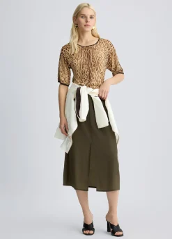 Liu Jo Camiseta de punto con estampado animal-Mujer Cárdigans Y Jerséis