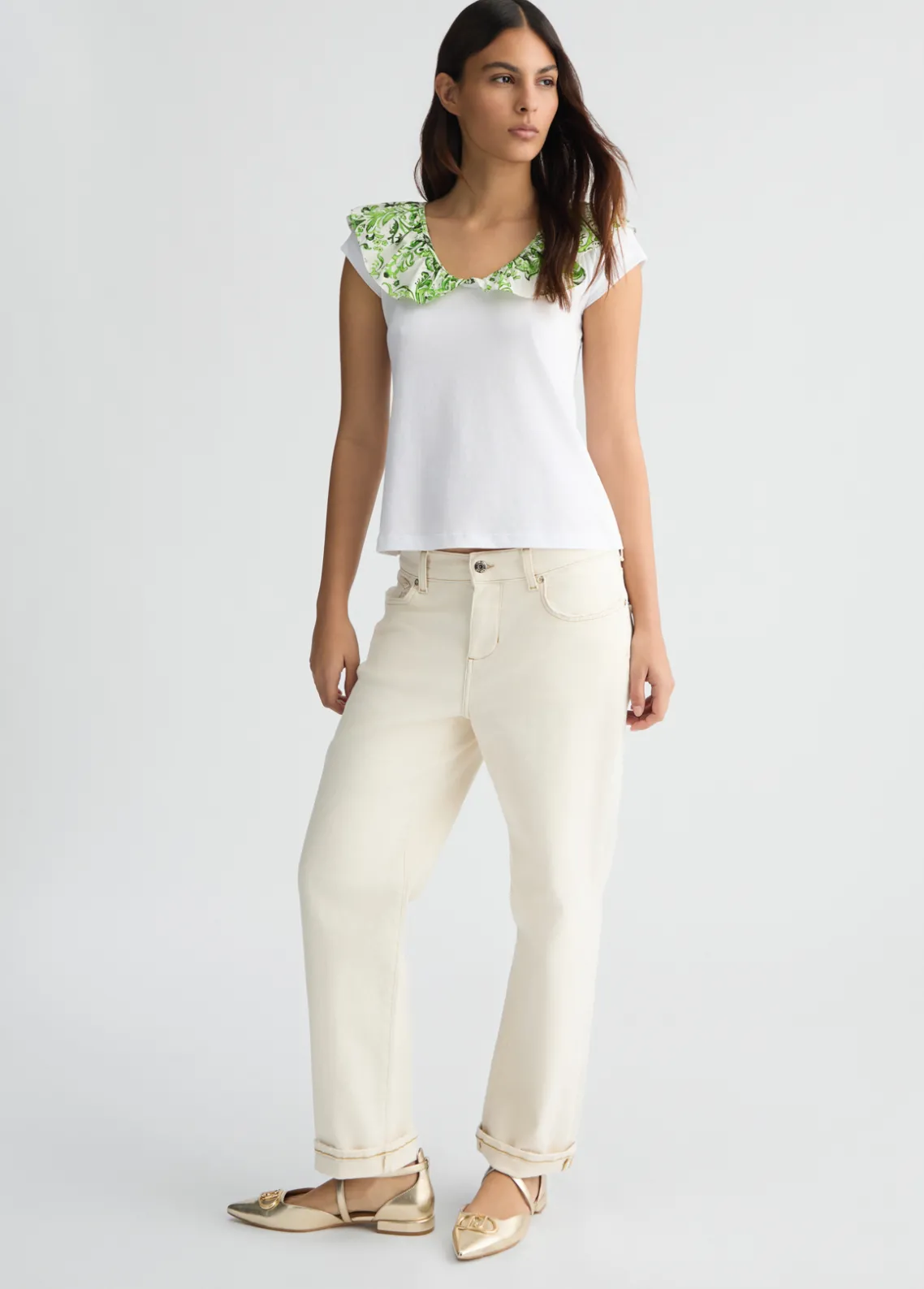 Liu Jo Camiseta estampada con volantes-Mujer Camisetas Y Tops