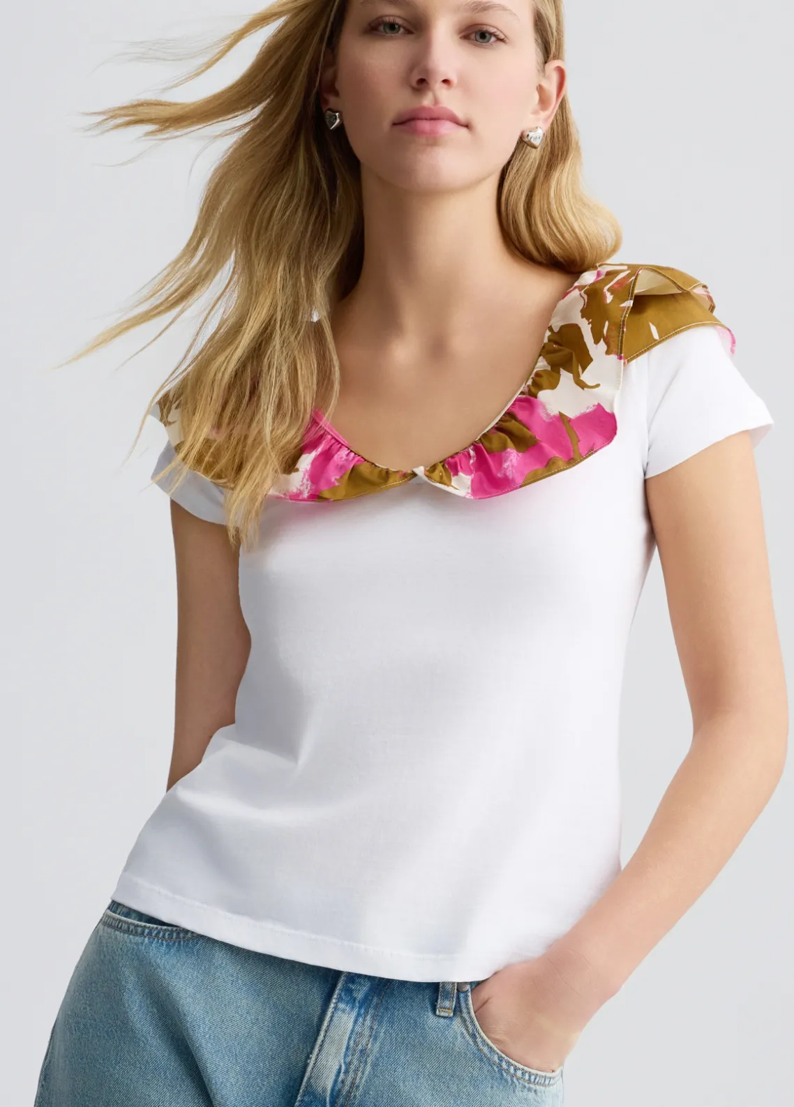 Liu Jo Camiseta estampada con volantes-Mujer Camisetas Y Tops