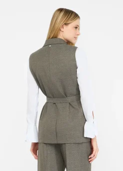 Liu Jo Chaleco chevron con cinturón-Mujer Chaquetas