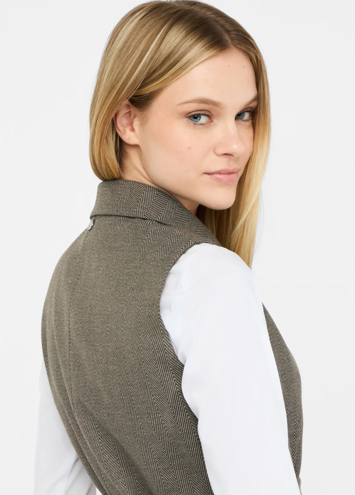 Liu Jo Chaleco chevron con cinturón-Mujer Chaquetas