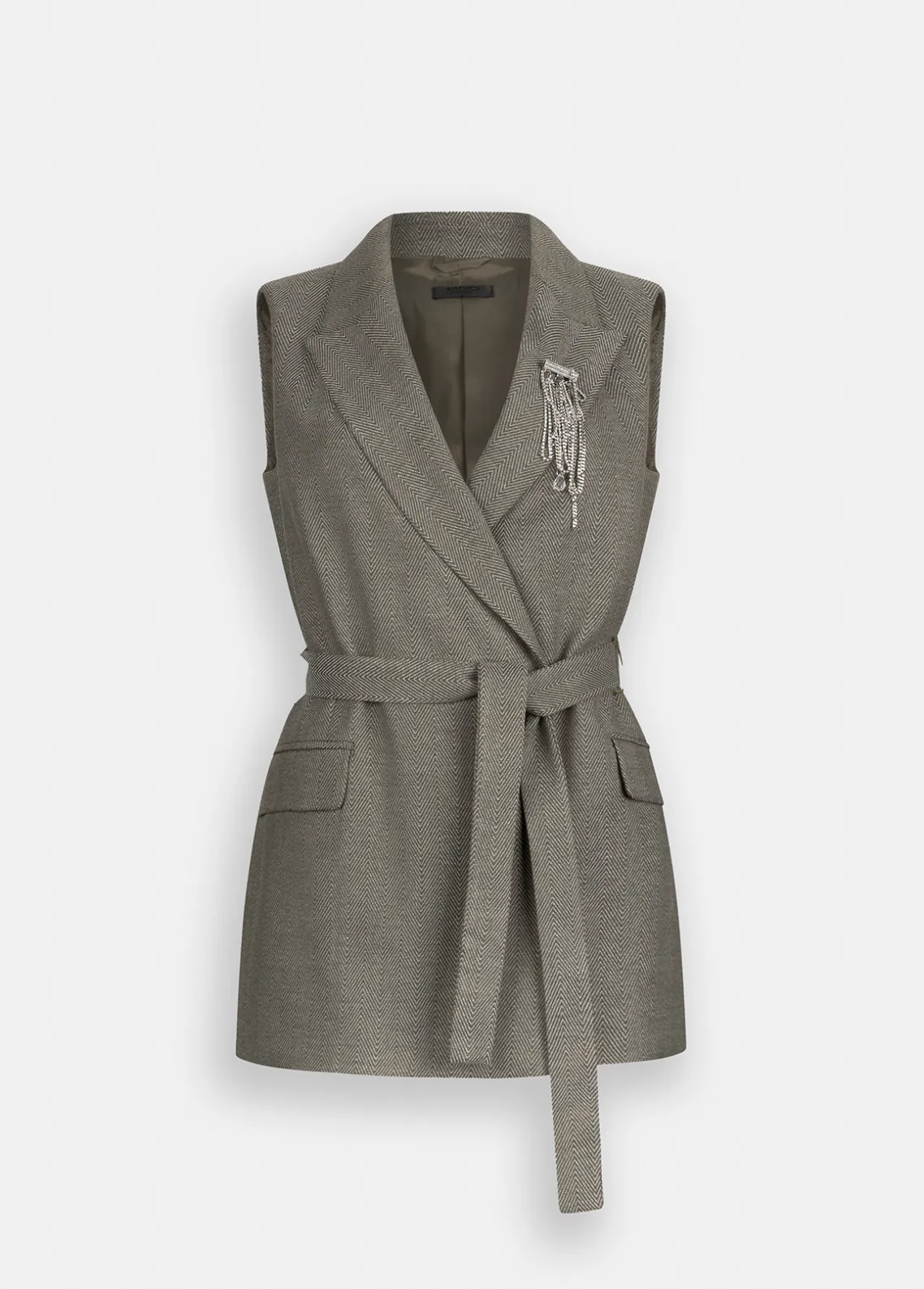 Liu Jo Chaleco chevron con cinturón-Mujer Chaquetas