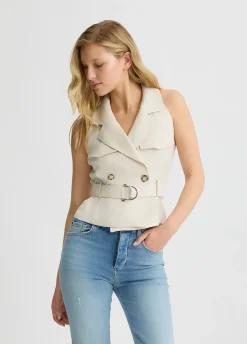 Liu Jo Chaleco de doble botonadura con cinturón-Mujer Chaquetas