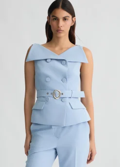 Liu Jo Chaleco de doble botonadura con cinturón-Mujer Chaquetas|Tailleur