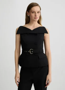 Liu Jo Chaleco de doble botonadura con cinturón-Mujer Chaquetas|Tailleur