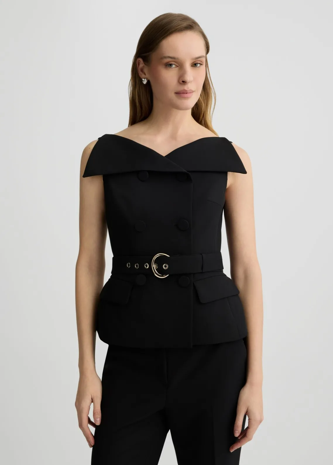 Liu Jo Chaleco de doble botonadura con cinturón-Mujer Chaquetas|Tailleur