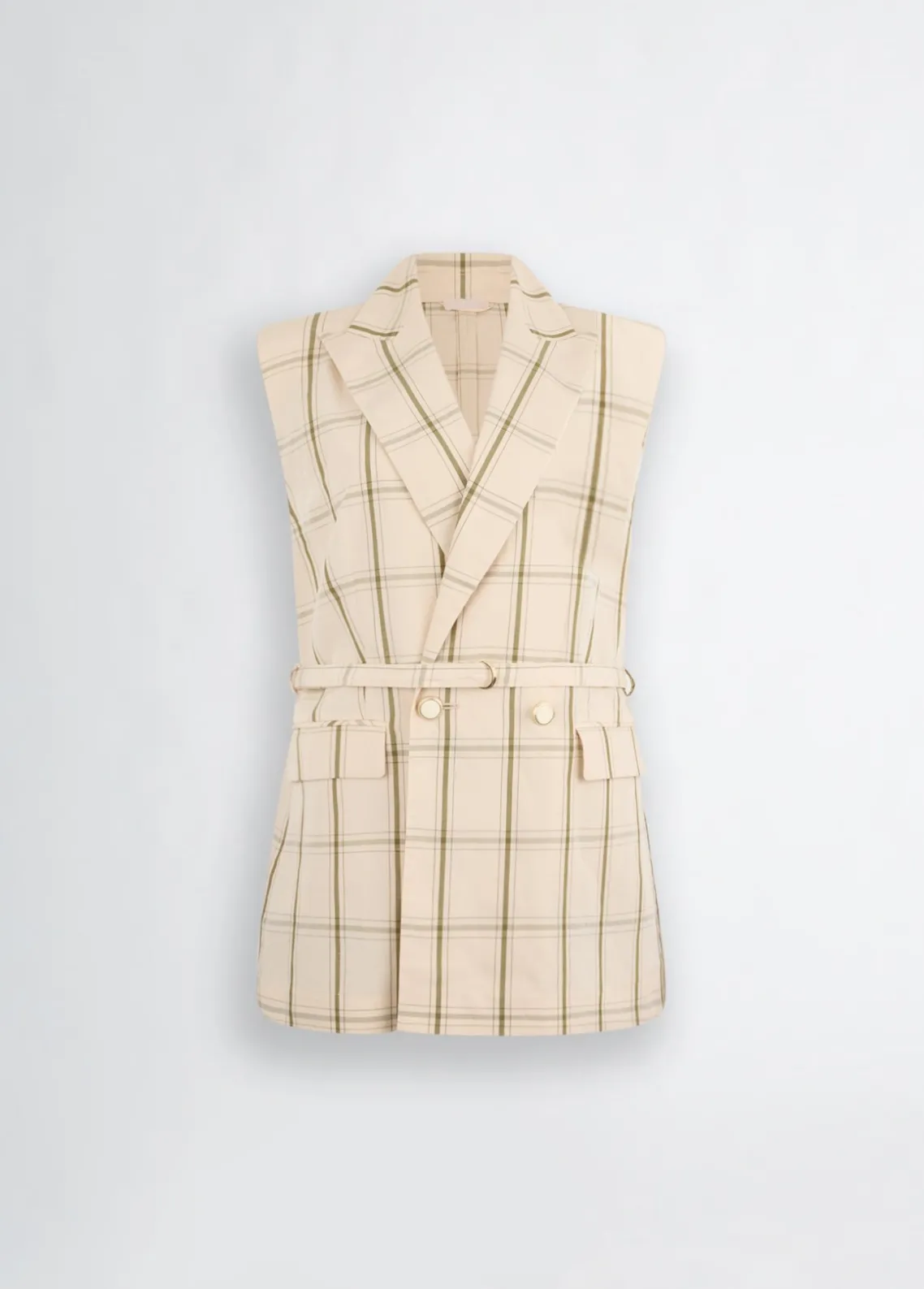 Liu Jo Chaleco de mezcla de lino a cuadros-Mujer Chaquetas|Tailleur