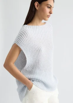 Liu Jo Chaleco de mohair con lentejuelas-Mujer Cárdigans Y Jerséis