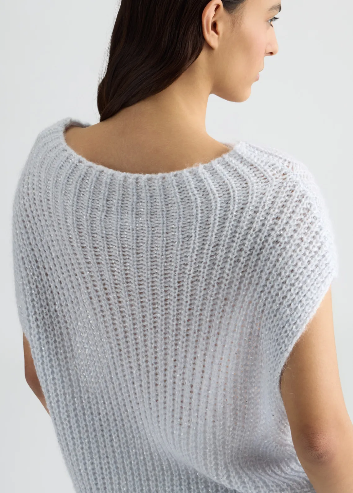 Liu Jo Chaleco de mohair con lentejuelas-Mujer Cárdigans Y Jerséis