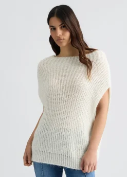 Liu Jo Chaleco de mohair con lentejuelas-Mujer Cárdigans Y Jerséis