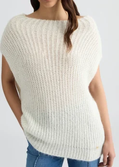 Liu Jo Chaleco de mohair con lentejuelas-Mujer Cárdigans Y Jerséis