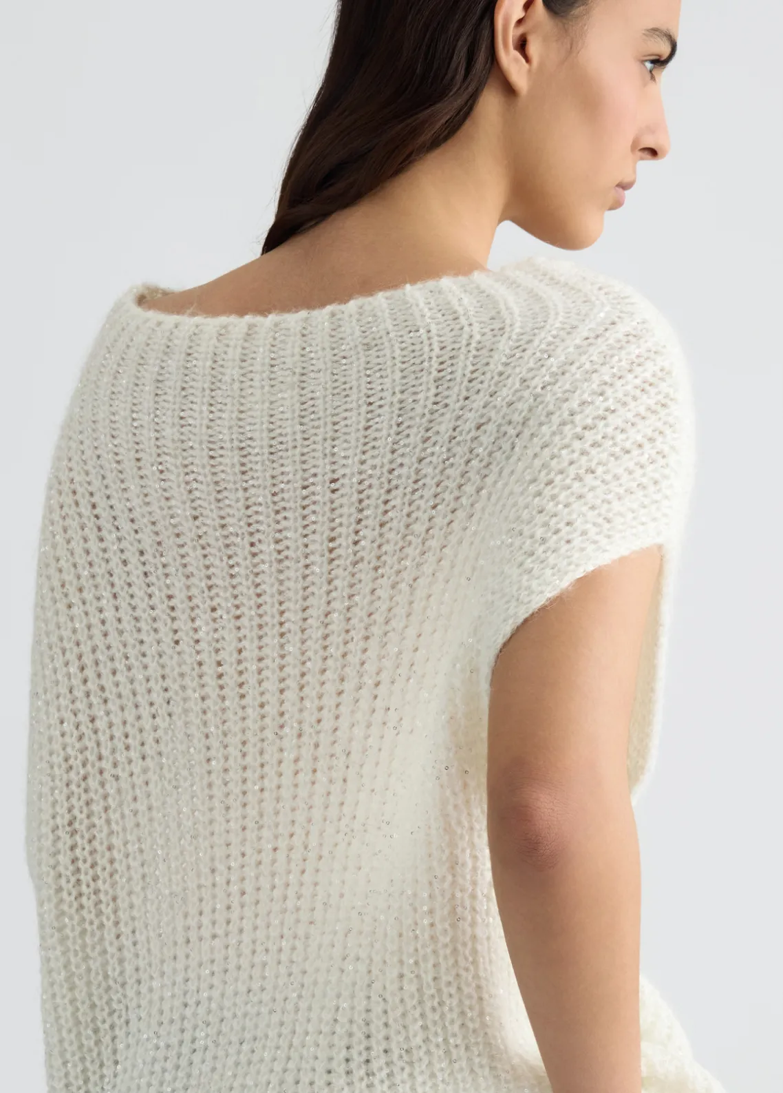 Liu Jo Chaleco de mohair con lentejuelas-Mujer Cárdigans Y Jerséis