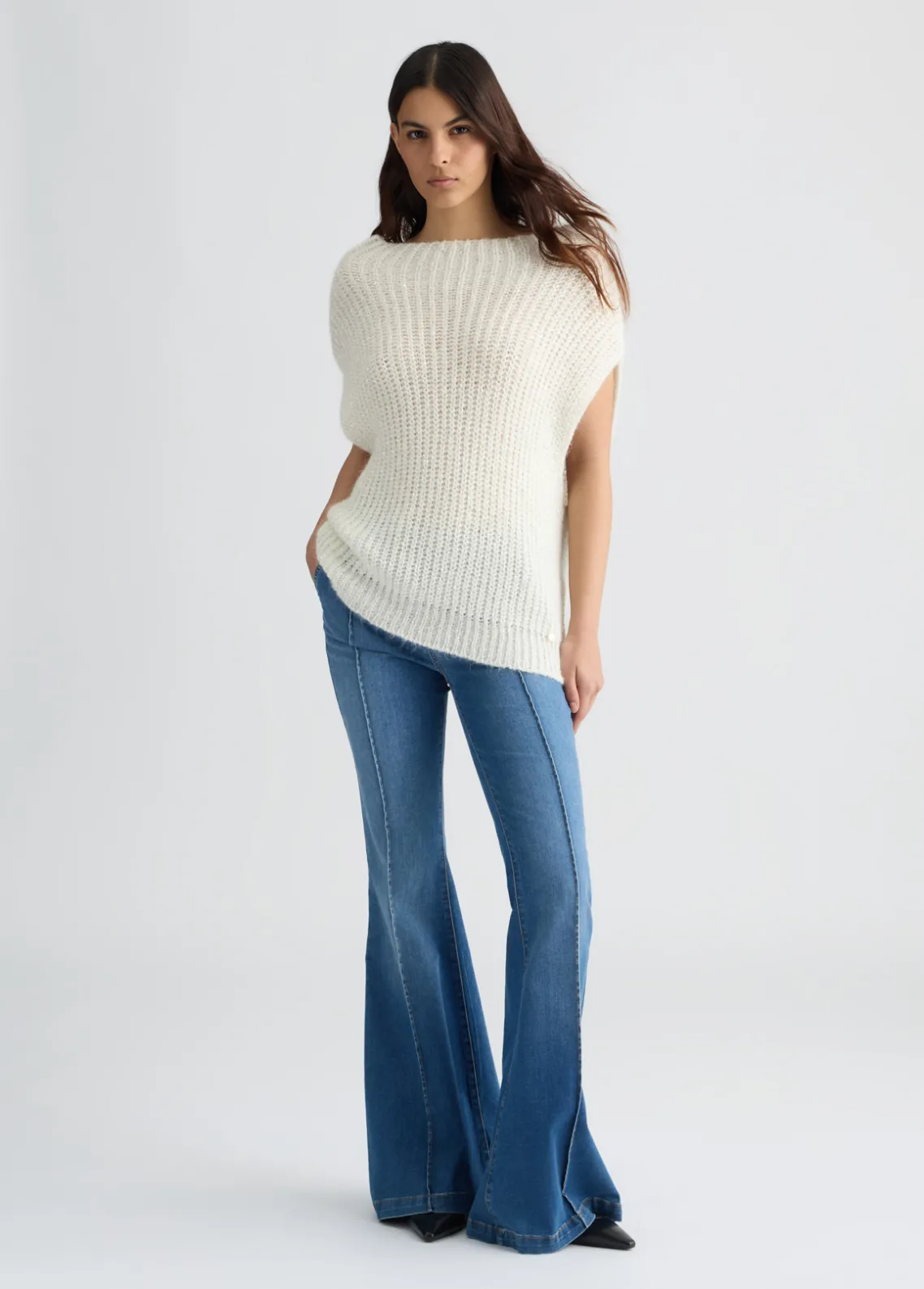 Liu Jo Chaleco de mohair con lentejuelas-Mujer Cárdigans Y Jerséis