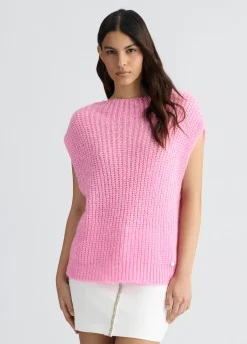 Liu Jo Chaleco de mohair con lentejuelas-Mujer Cárdigans Y Jerséis