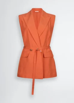 Liu Jo Chaleco en mezcla de lino-Mujer Chaquetas|Tailleur