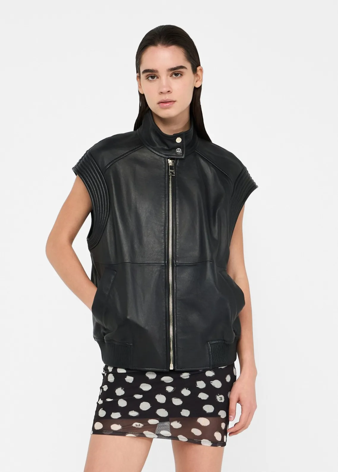 Liu Jo Chaleco oversize de piel-Mujer Chaquetas