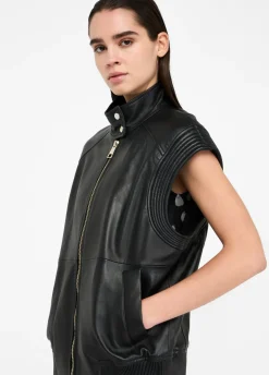 Liu Jo Chaleco oversize de piel-Mujer Chaquetas