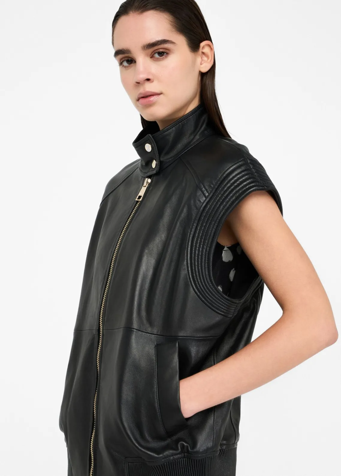 Liu Jo Chaleco oversize de piel-Mujer Chaquetas