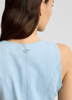 Liu Jo Chaleco vaquero de raya diplomática-Mujer Chaquetas|Tailleur