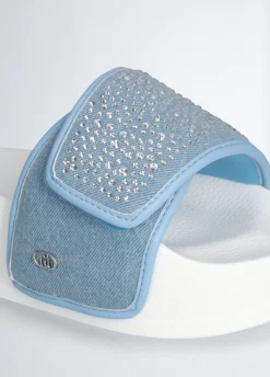 Liu Jo Chanclas de denim con plataforma y strass-Mujer Mocasines
